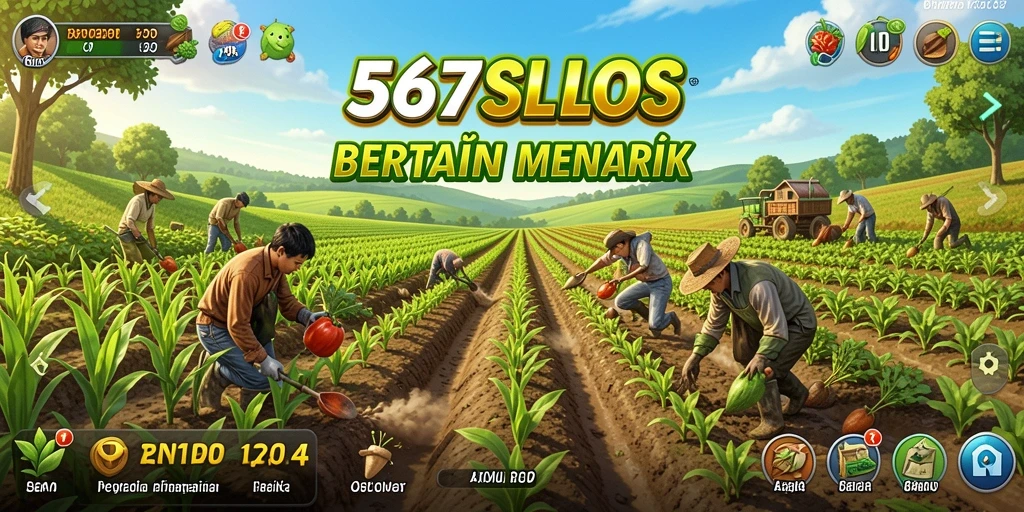 Screenshot gameplay 567SLOTS yang menunjukkan keindahan kebun yang terawat.