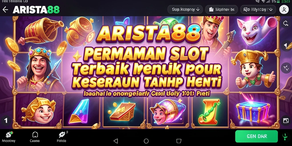 Screenshot ARISTA88 menampilkan gameplay slot yang seru dan penuh warna.