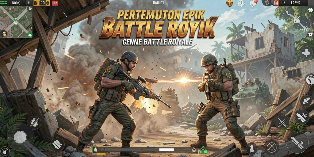 Menampilkan aksi mendebarkan di arena pertempuran BARU01.