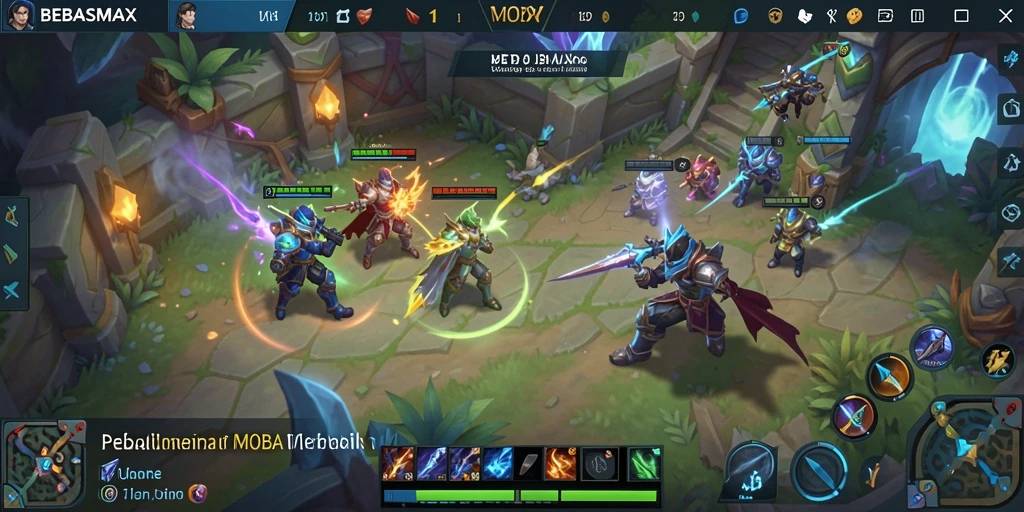 Tampilan gameplay seru dari BEBASMAX saat pertempuran berlangsung.