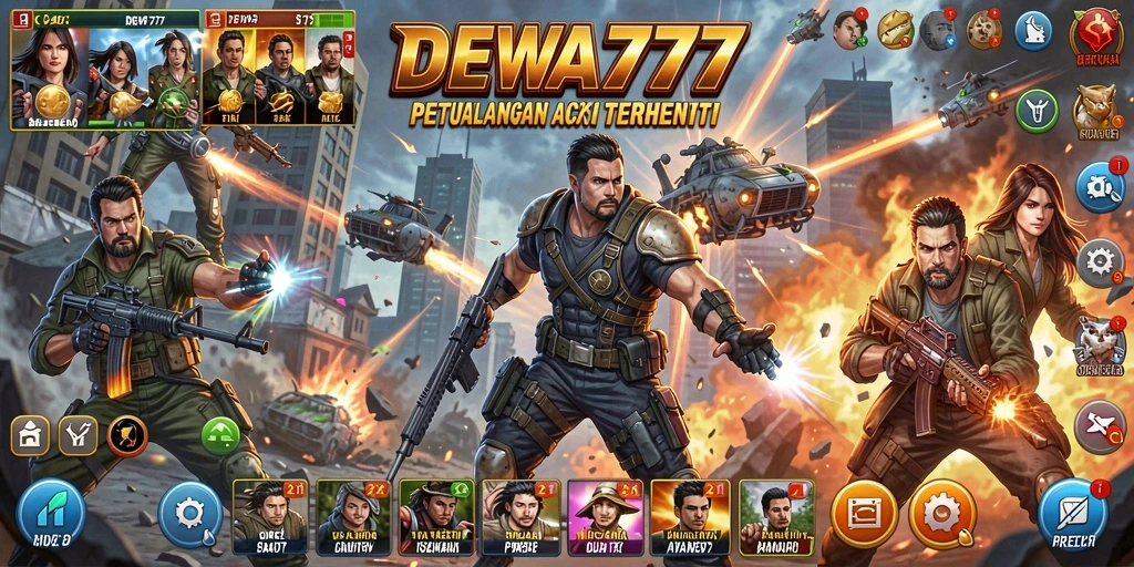 Tampilan aksi seru dalam gameplay DEWA777 yang mendebarkan.