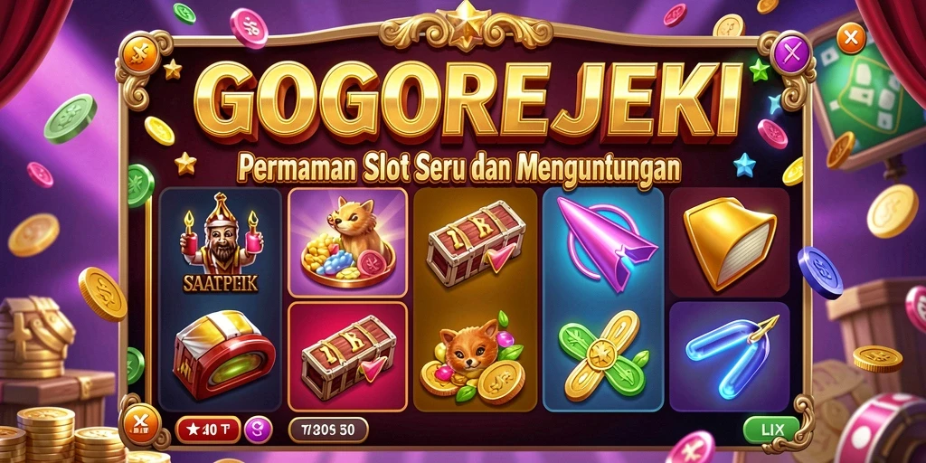 Screenshot gameplay Slot GOGOREJEKI yang penuh warna dan seru.