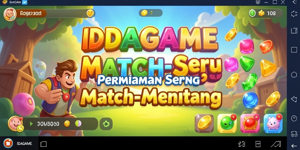Tampilan gameplay seru IDAGAME dengan elemen Match-3 yang menantang.