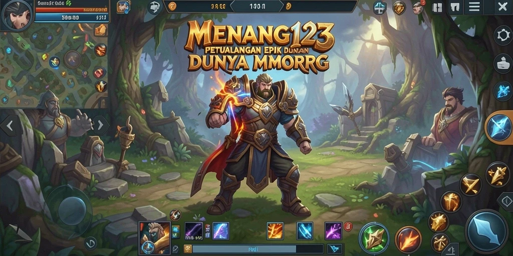 Screenshot MENANG123 menampilkan aksi pertempuran seru dalam dunia MMORPG.