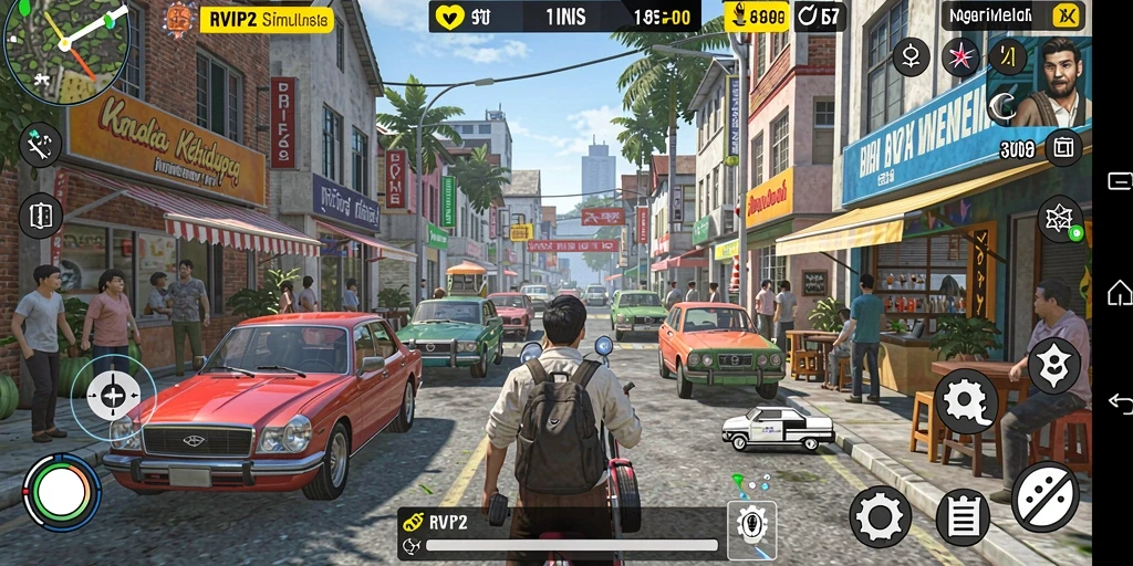 Tangkapan layar gameplay RVIP2 dengan interaksi karakter yang menarik.