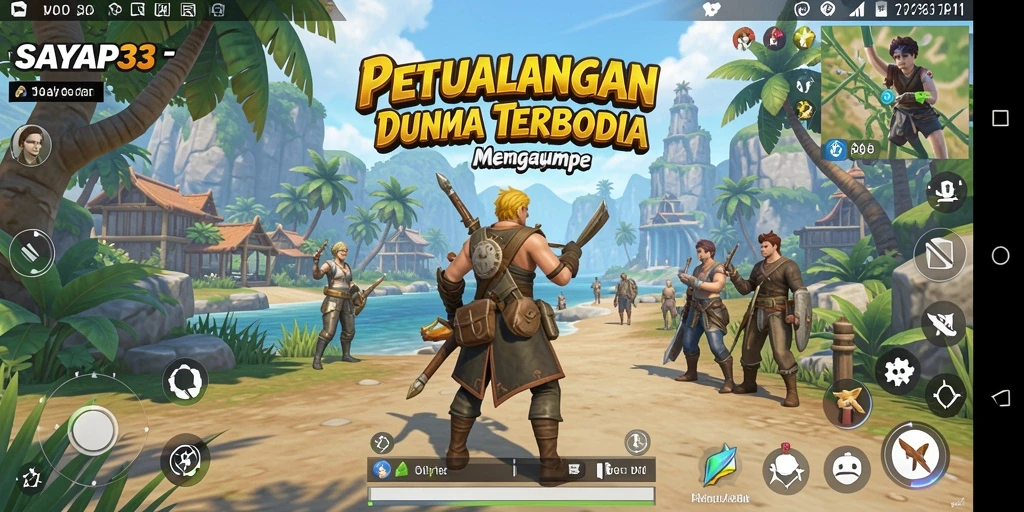 Tampilan gameplay SAYAP33 menampilkan petualangan di dunia terbuka yang luas.